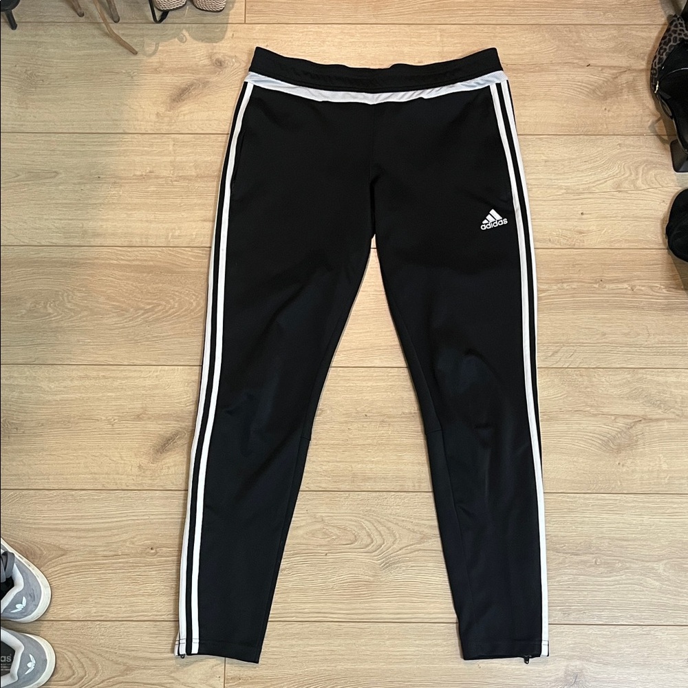 Adidas Black Sweatpants with White Accents